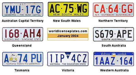 Australian vehicle registration number plates 000VMW–999VMW.